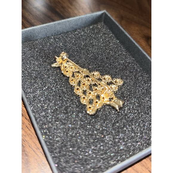 New rhinestone Christmas tree brooch pin In Gift Box - Picture 4 of 7